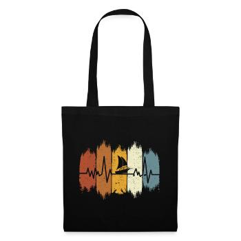 Retro Motorboat Heartbeat Motorboat - Tote Bag - black - Front