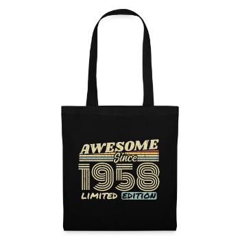 Vintage 1958 Retro - 1958 Geburtstagsgeschenk - Stoffbeutel - Schwarz - Vorne