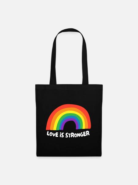 Liebe ist stärker. LGBT - Stoffbeutel - Schwarz