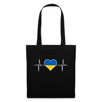Battement de cœur du drapeau de l’Ukraine - Sac en tissu - noir - Devant