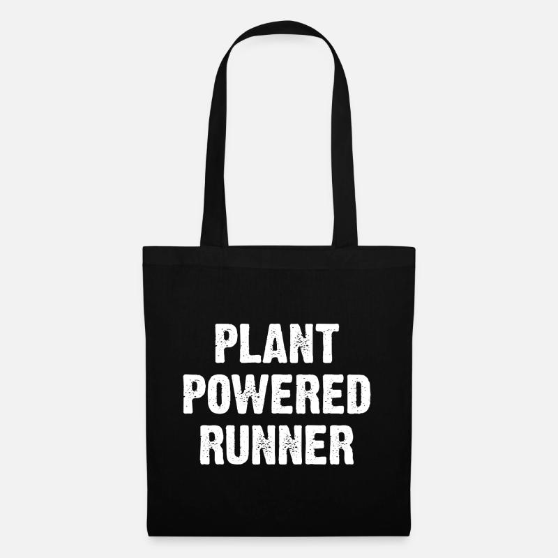 Plant Powered Runner, Vegan Marathon - Stoffbeutel - Schwarz