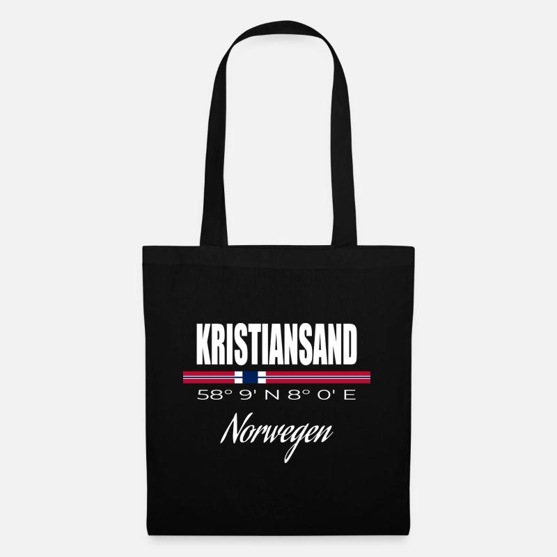 Kristiansand - Stoffbeutel - Schwarz