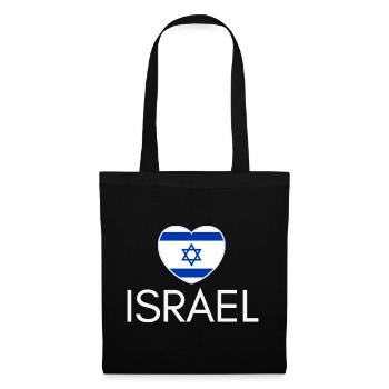 Heart with Israel flag, I love Israel - Tote Bag - black - Front