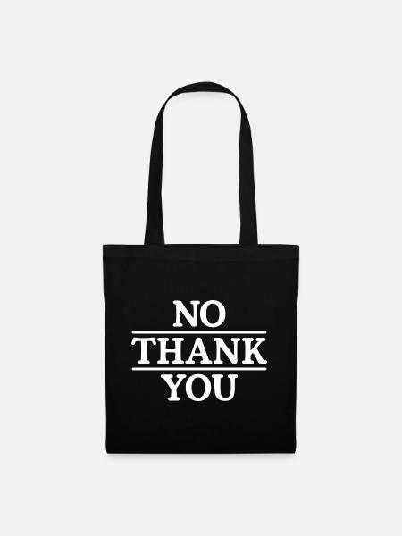 No Thank You - Stoffbeutel - Schwarz