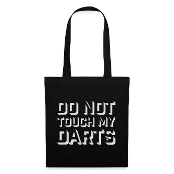 Do Not Touch My Darts Warnung Dartspieler Humor - Stoffbeutel - Schwarz - Vorne