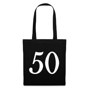 50. 50 JAHRE. 50-JÄHRIGES JUBILÄUM. 50-JÄHRIGES JUBILÄUM. - Stoffbeutel - Schwarz - Vorne