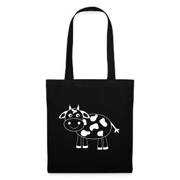 Cow White Gift Farmer - Sac en tissu - noir - Devant