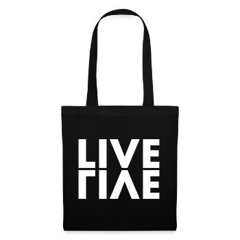 LIVE EVIL Wortspiel Minimalistisches Humor Design - Stoffbeutel - Schwarz - Vorne