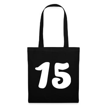 15. 15 ANS. 15e ANNIVERSAIRE. ANNIVERSAIRE 15 ANS. - Sac en tissu - noir - Devant