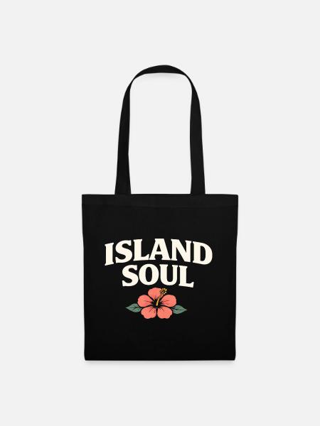 Island Soul Hibiskus - Stoffbeutel - Schwarz