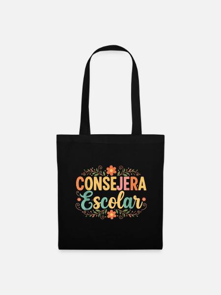 Consejera Escolar Floral - Stoffbeutel - Schwarz