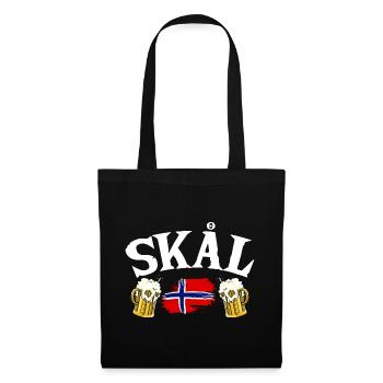 Vacances en Norvège dans les fjords de Norge Voyage en Scandinavie - Sac en tissu - noir - Devant