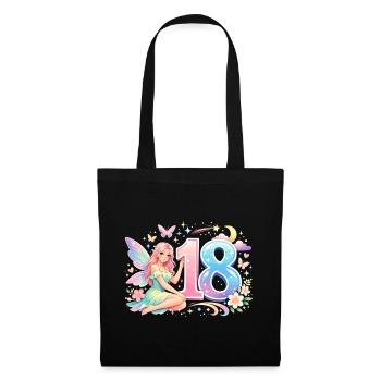 Elfe du 18e anniversaire – Imprimé promotionnel rétro pastel - Sac en tissu - noir - Devant