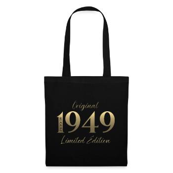 77. Geburtstag Geschenk Original August 1949 - Stoffbeutel - Schwarz - Vorne