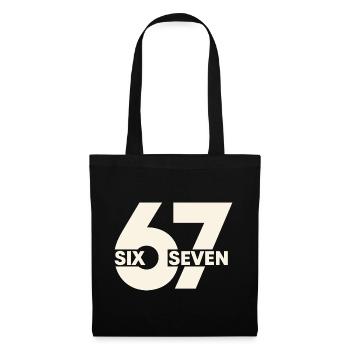 67 Six Seven – Urban Typografie - Stoffbeutel - Schwarz - Vorne