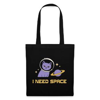 Space Cat – I Need Space - Tote Bag - black - Front