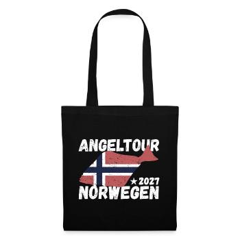 Heilbutt Angeltour Norwegen 2027 - Stoffbeutel - Schwarz - Vorne