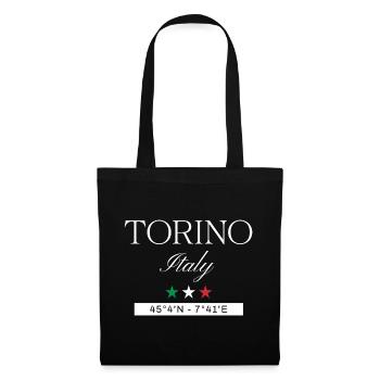 Turin Italien Souvenir – Reise minimalistisch - Stoffbeutel - Schwarz - Vorne