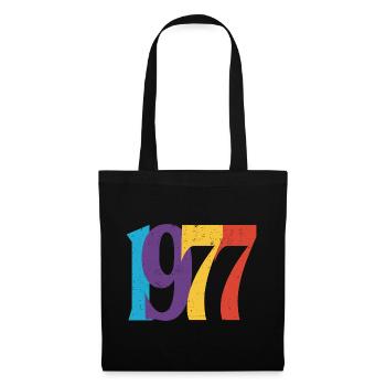 Geboren 1977 Geburtstagsgeschenk Geburtstag 77 - Stoffbeutel - Schwarz - Vorne