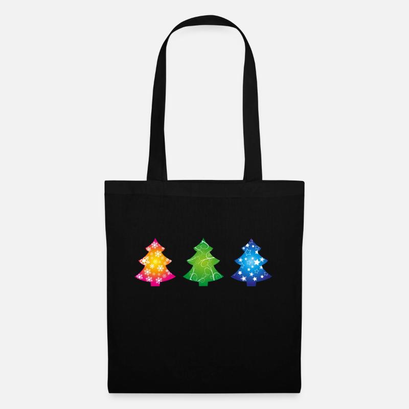 Weihnachtsbäume - Stoffbeutel - Schwarz