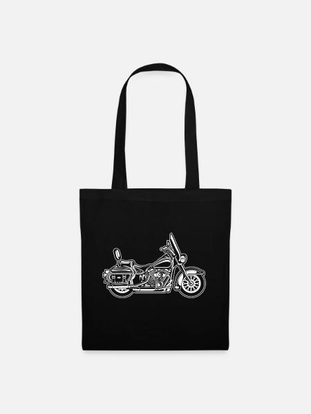Chopper / Motorrad 06_weiß - Stoffbeutel - Schwarz