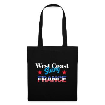 West Coast Swing France WCS Geschenk Tanzen Party - Stoffbeutel - Schwarz - Vorne