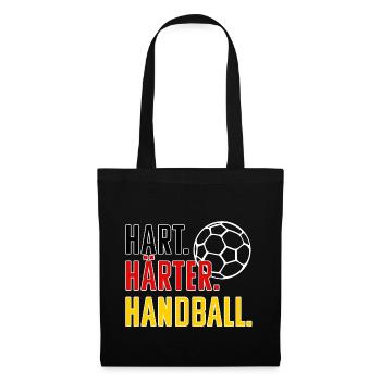 Hart Härter Handball. Handballer Witziges Geschenk - Stoffbeutel - Schwarz - Vorne