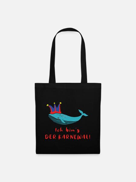 Karneval Karnewal Wal Fasching Lustig Geschenk - Stoffbeutel - Schwarz