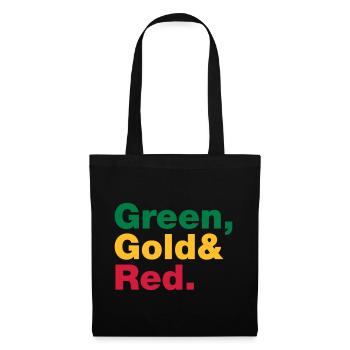 Vert, or et rouge. - Sac en tissu - noir - Devant