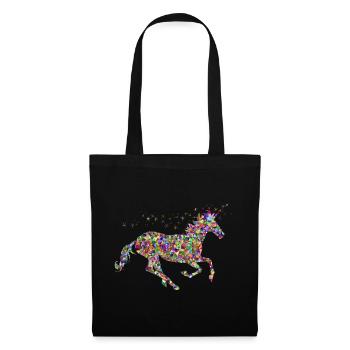Licorne arc-en-ciel - Sac en tissu - noir - Devant
