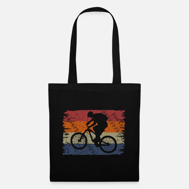 Mtb Mountainbike retro Mountainbiker Geschenk - Stoffbeutel - Schwarz