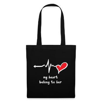 Mon cœur lui appartient - Sac en tissu - noir - Devant