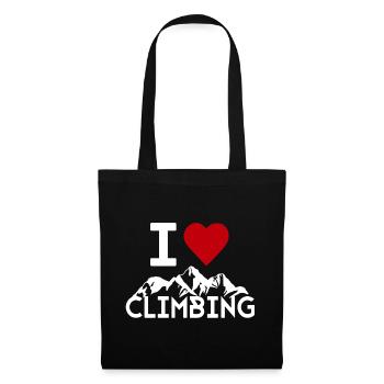 I love Mountain Climbing Wandern Tour Berg Outdoor - Stoffbeutel - Schwarz - Vorne