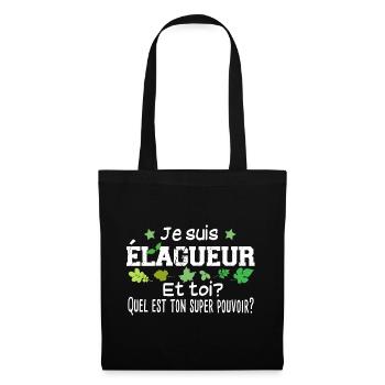 Elagueur Paysagiste métier charpentier bûcheron - Sac en tissu - noir - Devant