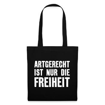ARTGERECHT IST NUR DIE FREIHEIT - Stoffbeutel - Schwarz - Vorne