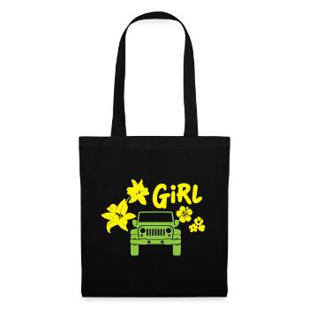 Femme avec véhicule tout-terrain - Sac en tissu - noir - Devant