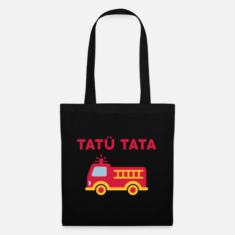 Tatü tata (Feuerwehrauto mit Leiter) - Stoffbeutel - Schwarz