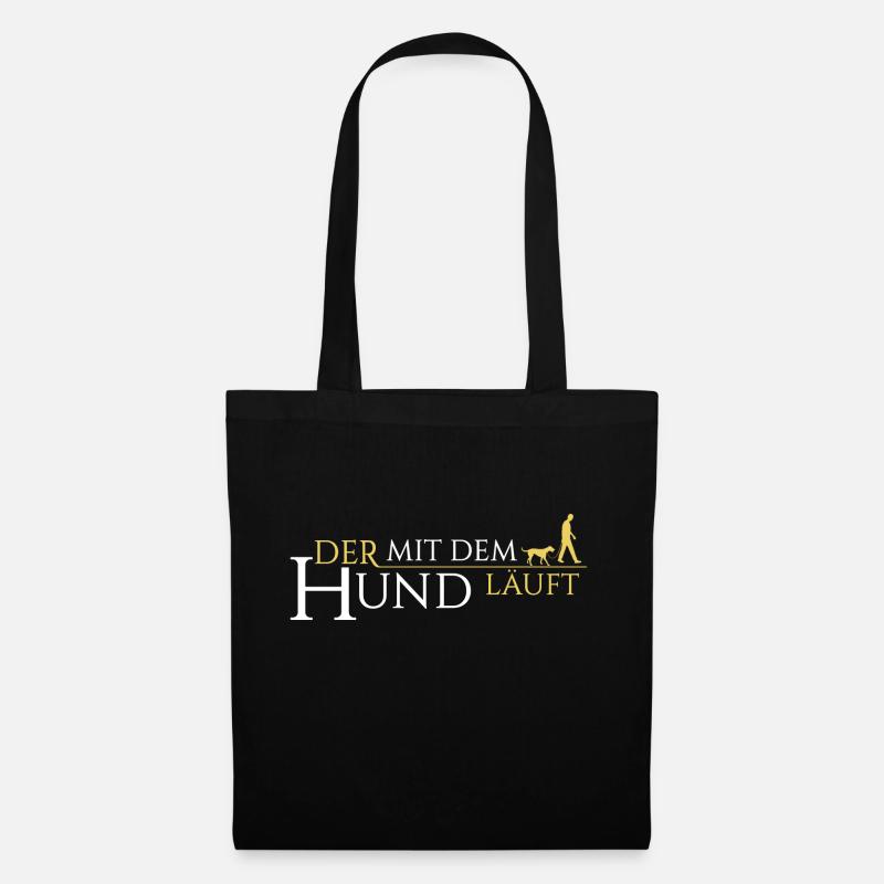 DER MIT DEM HUND LÄUFT - Stoffbeutel - Schwarz