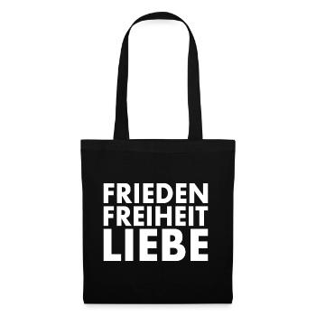 Frieden freiheit liebe - Stoffbeutel - Schwarz - Vorne
