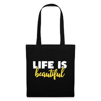 la vie est belle - Sac en tissu - noir - Devant