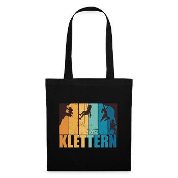 Klettern Bouldern Bergsteigen Berge Vintage - Stoffbeutel - Schwarz - Vorne