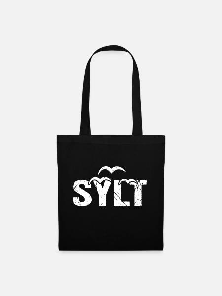 Sylt Insel Möwen - Stoffbeutel - Schwarz