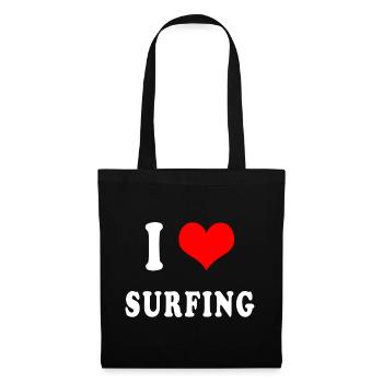 J'adore le surf - Sac en tissu - noir - Devant