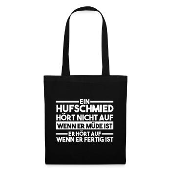 Hufbeschlagschmied Pferdeschmied Hufschmied - Stoffbeutel - Schwarz - Vorne