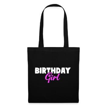 Fille d’anniversaire - Sac en tissu - noir - Devant