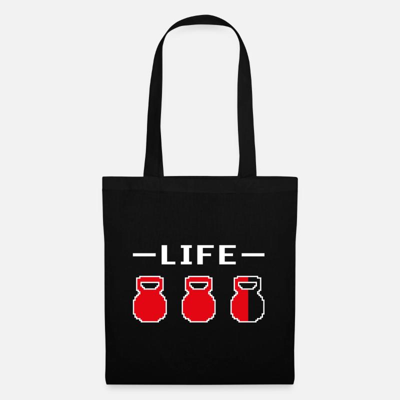 Kettlebell Life Pixelated Dark - Stoffbeutel - Schwarz