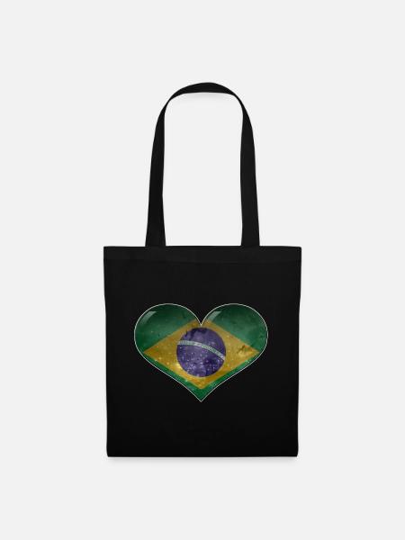 Brazil heart - Tote Bag - black