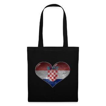 Cœur de la Croatie - Sac en tissu - noir - Devant