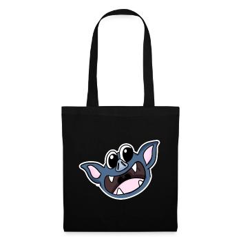 Tête de chauve-souris - Sac en tissu - noir - Devant