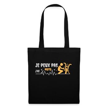 Je peux pas j'ai moto - Sac en tissu - noir - Devant